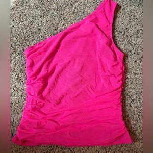 Vibrant Pink One-Shoulder Top